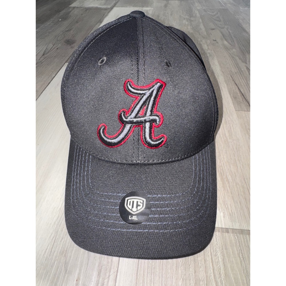 OTS Alabama Crimson Tide Hat Mens Black Embroidered Stretch Fit L-XL
